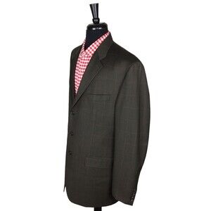 Ralph Ralph Lauren Mens Wool Cashmere Houndstooth Sport Coat Blazer 44L